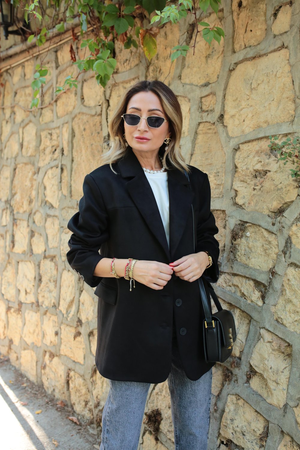 Siyah Üç Düğmeli Nubuk Blazer Ceket