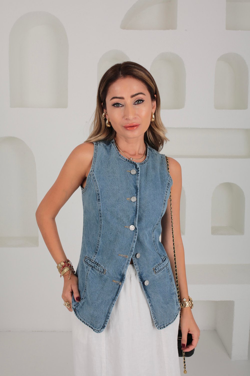 Slimfit Denim Yelek