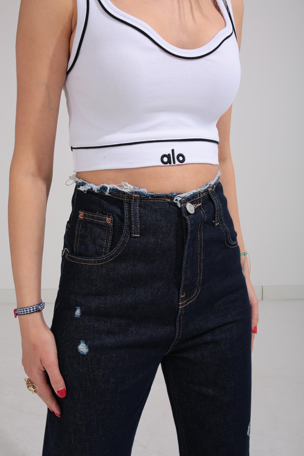 Tırnaklı Kemersiz Straight Leg Jean(1979)