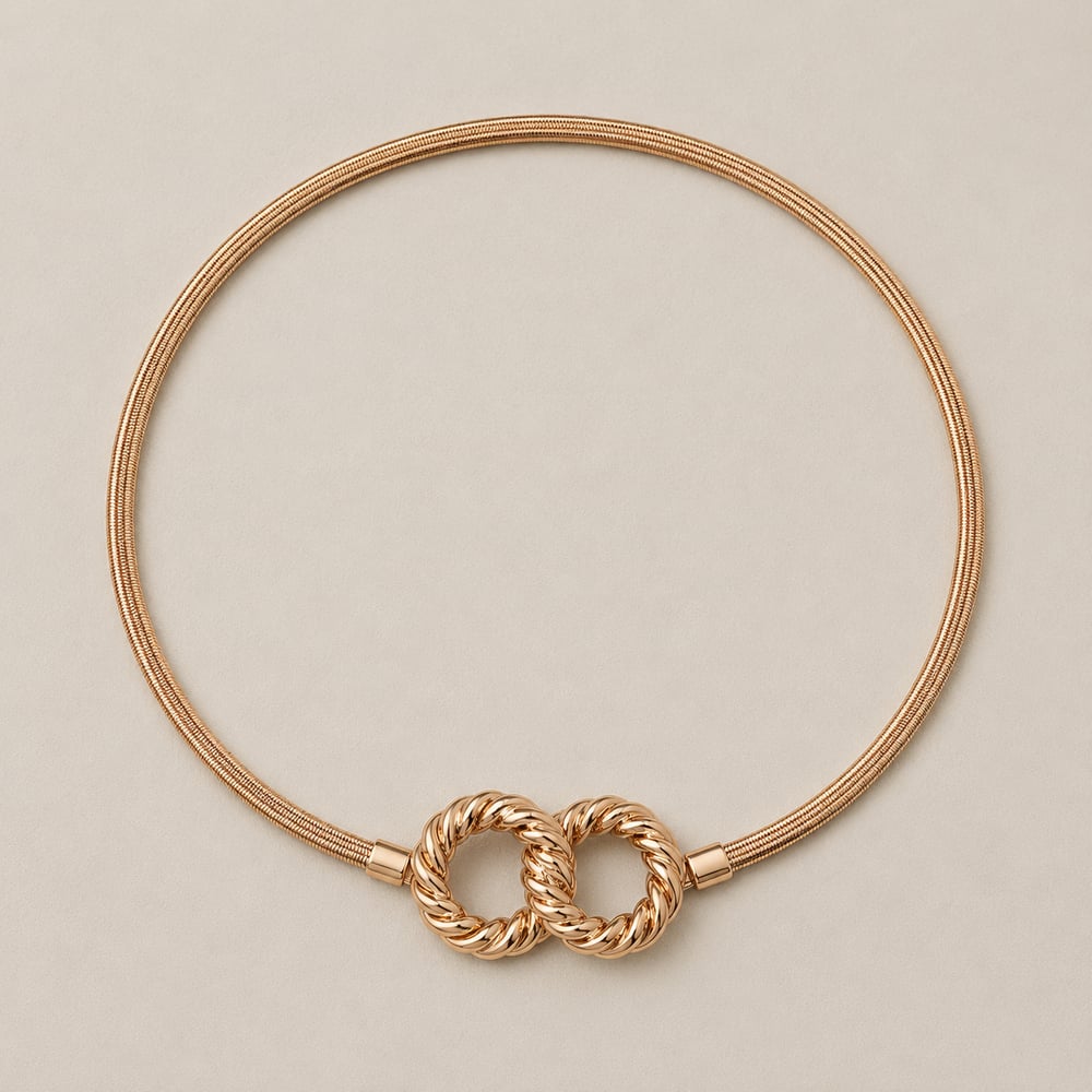 Nişantaşı Butik BURGU ROSE GOLD TOKA LASTİK KEMER 