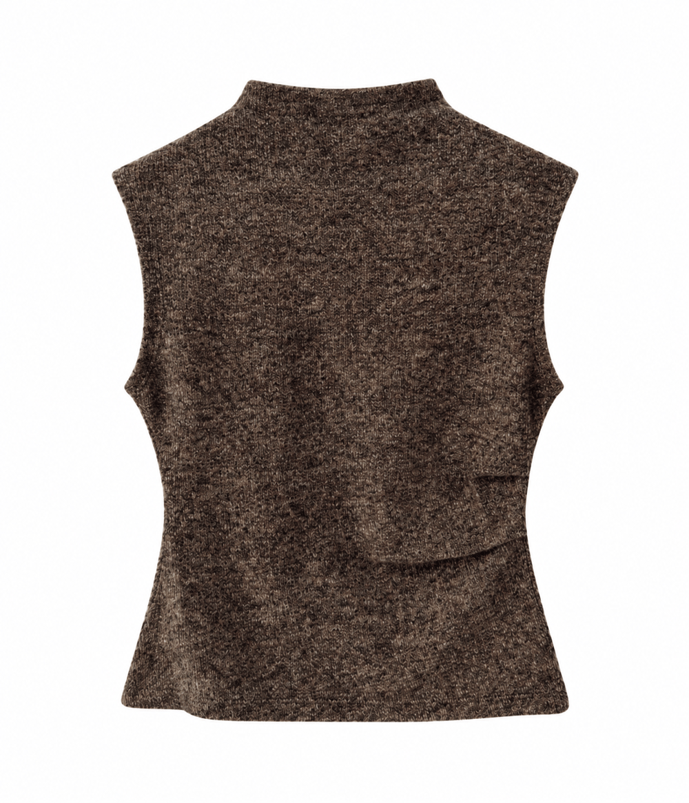 Nişantaşı Butik DRAPE DETAY SELANİK TRİKO KIRÇIL KAHVE