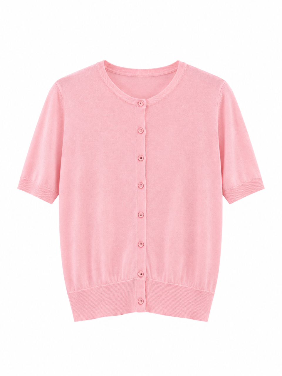 Nişantaşı Butik DÜĞMELİ YARIM KOL İPEK TRİKO PEMBE