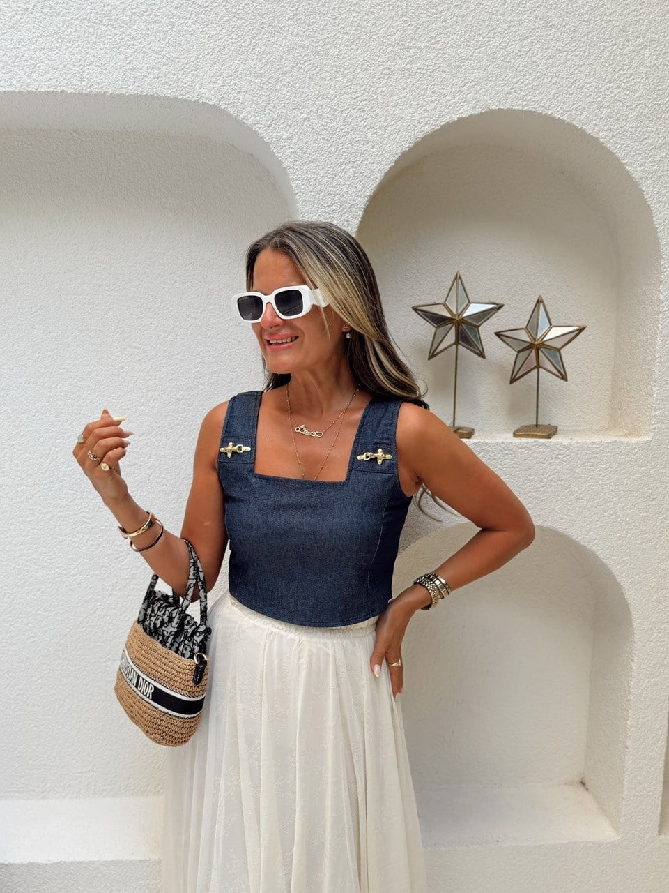 Nişantaşı Butik GOLD AKSESUAR DETAY KONTRAST BÜSTİYER BLUZ 