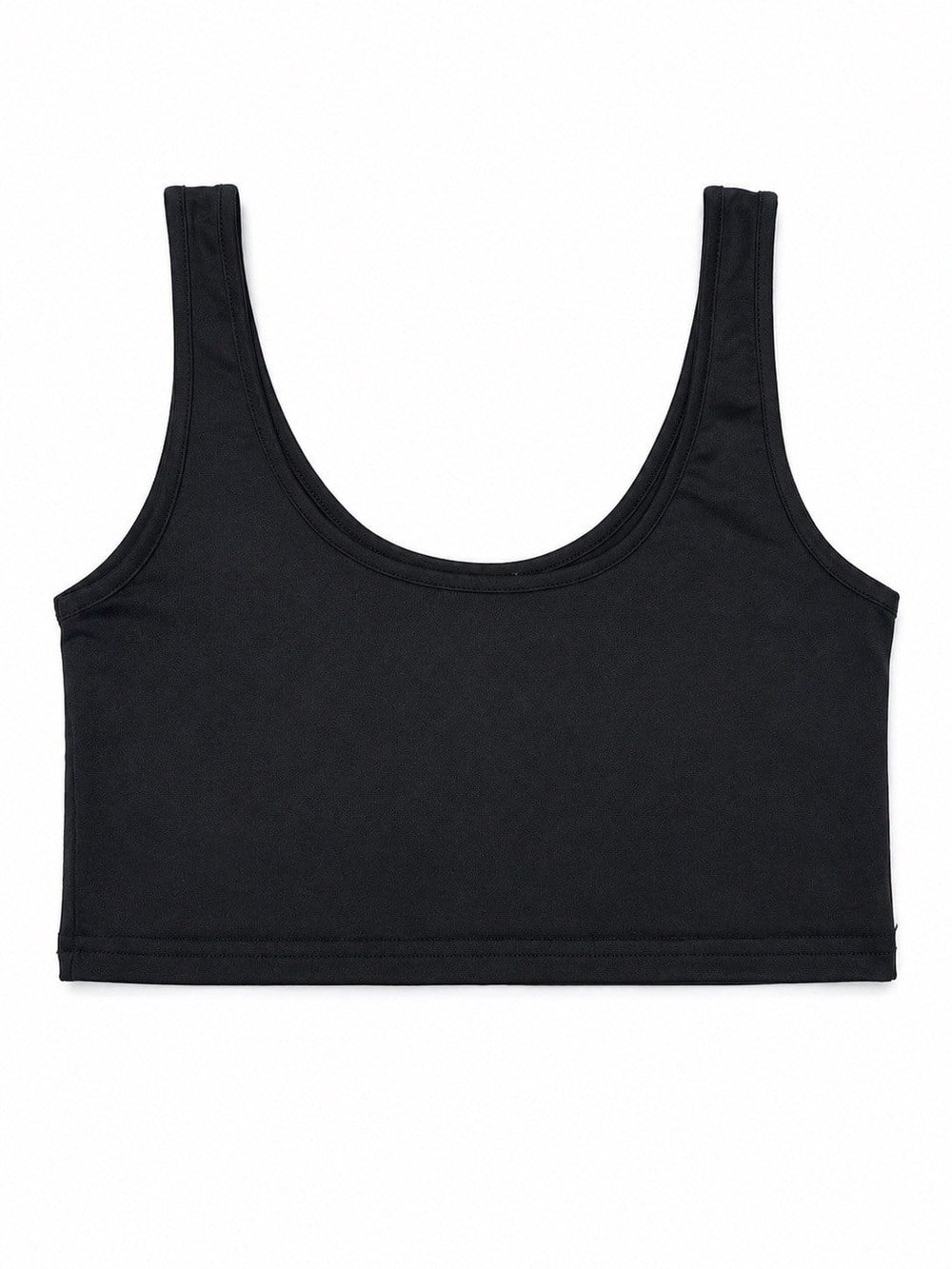 Nişantaşı Butik ÖN ARKA U YAKA BASİC CROP SİYAH