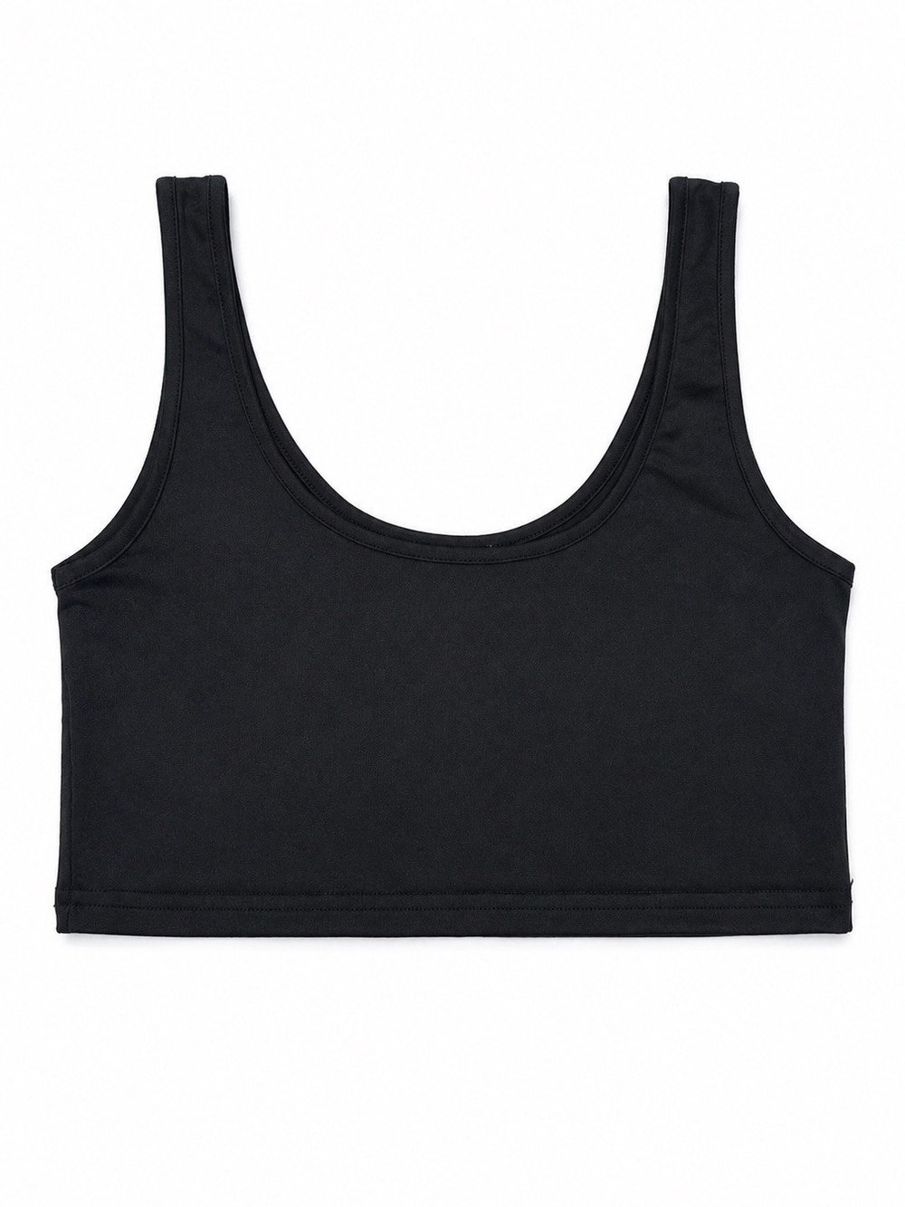 Nişantaşı Butik ÖN ARKA U YAKA BASİC CROP SİYAH