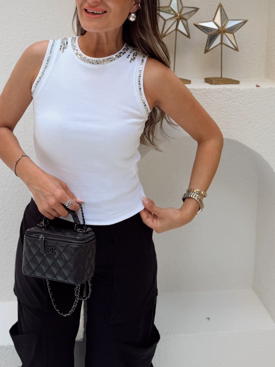 Nişantaşı Butik TROKLU TAS DETAY HALTER BASİC