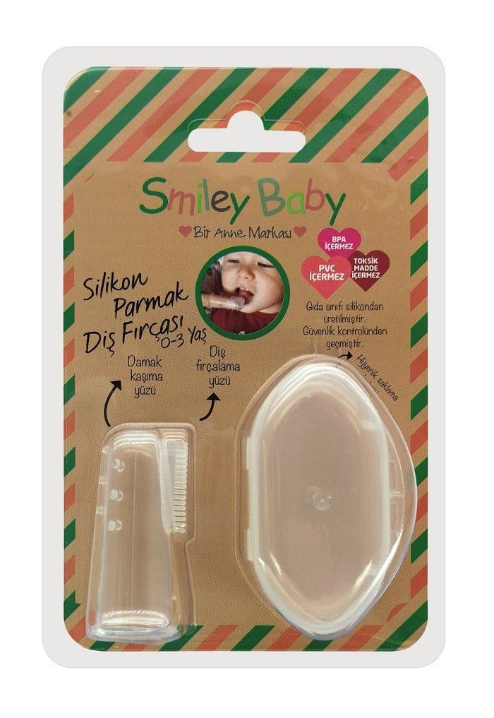 Bio Smile Smiley Baby Şeffaf Silikon Parmak Fırça 