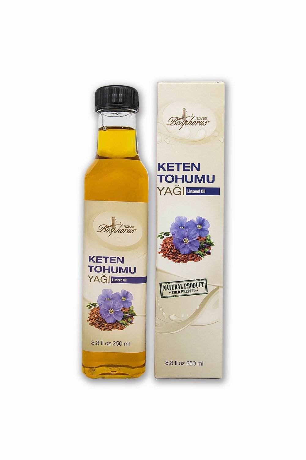 BOSPHORUS Keten Tohumu Yağı Soğuk Sıkım 250 ml