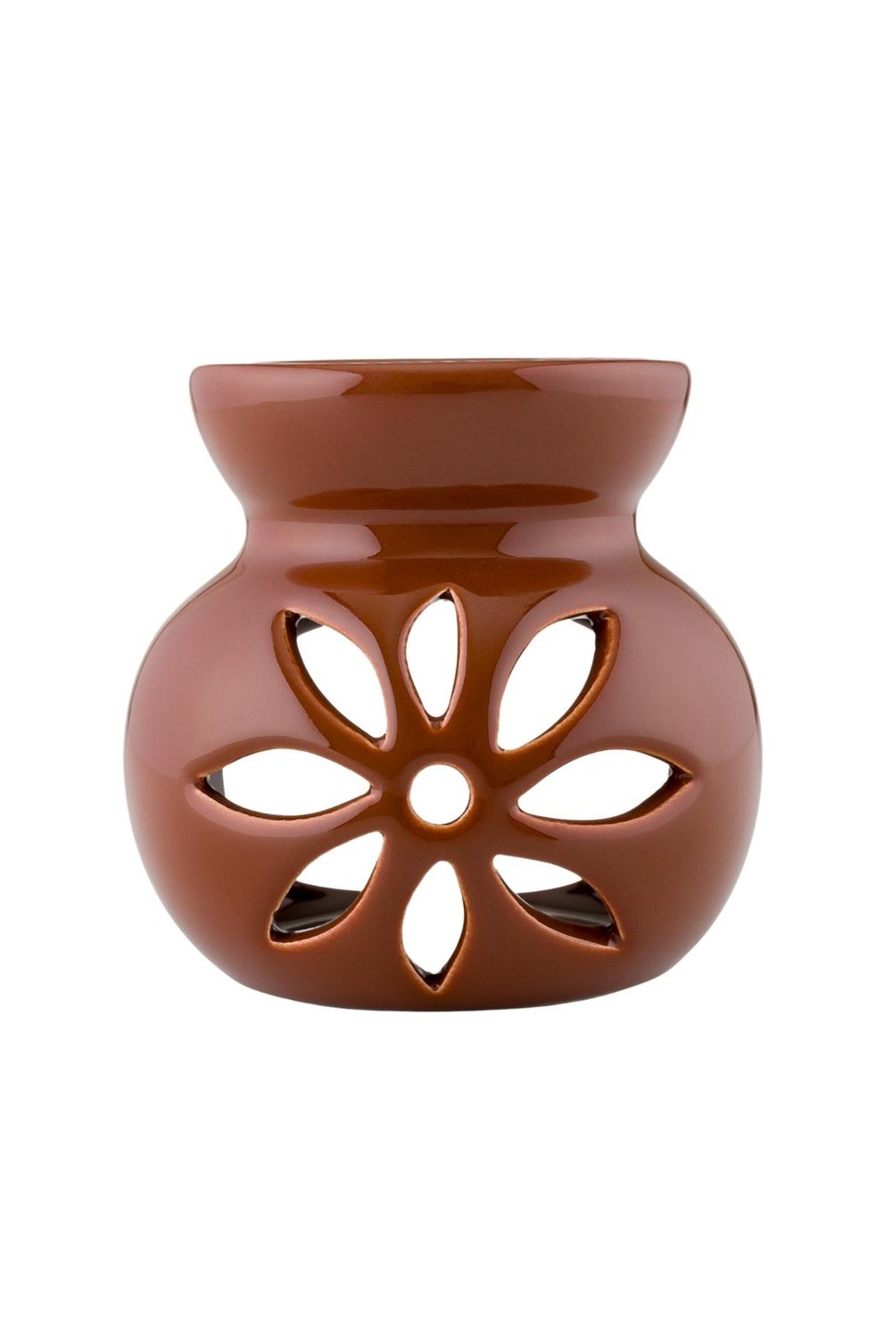 Kahverengi Lotus Seramik Buhurdanlık