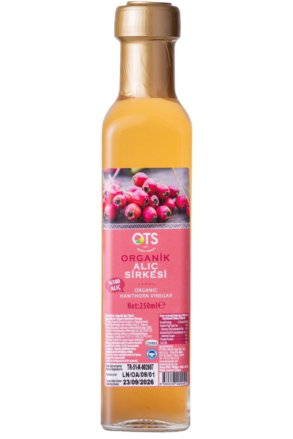 Organik Alıç Sirkesi 250 Ml