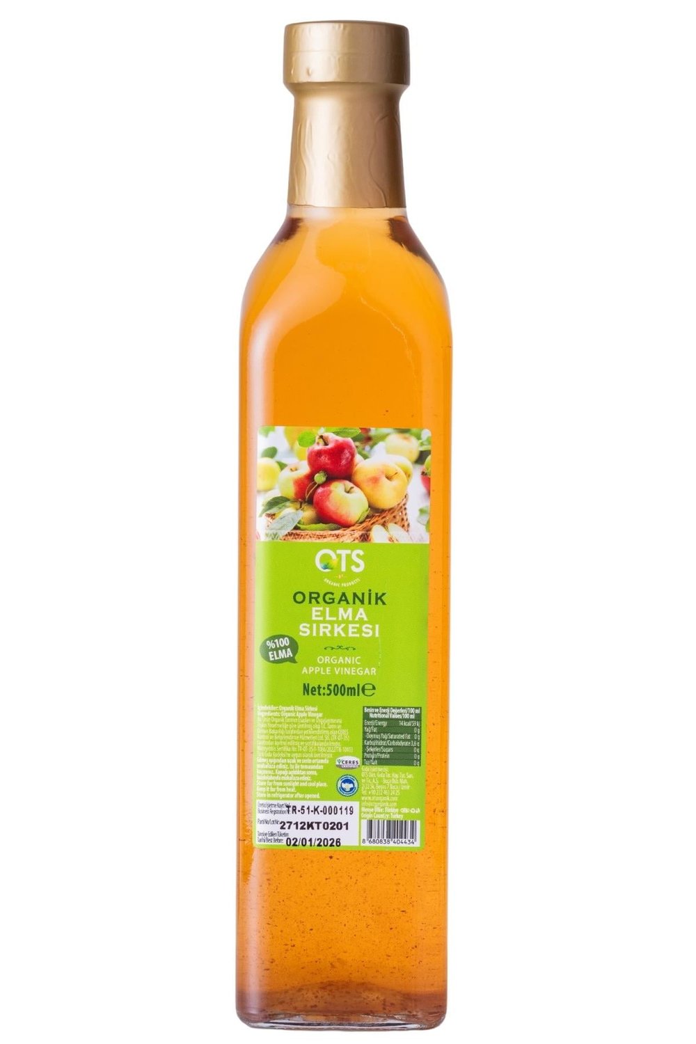 Organik Elma Sirkesi 500 Ml