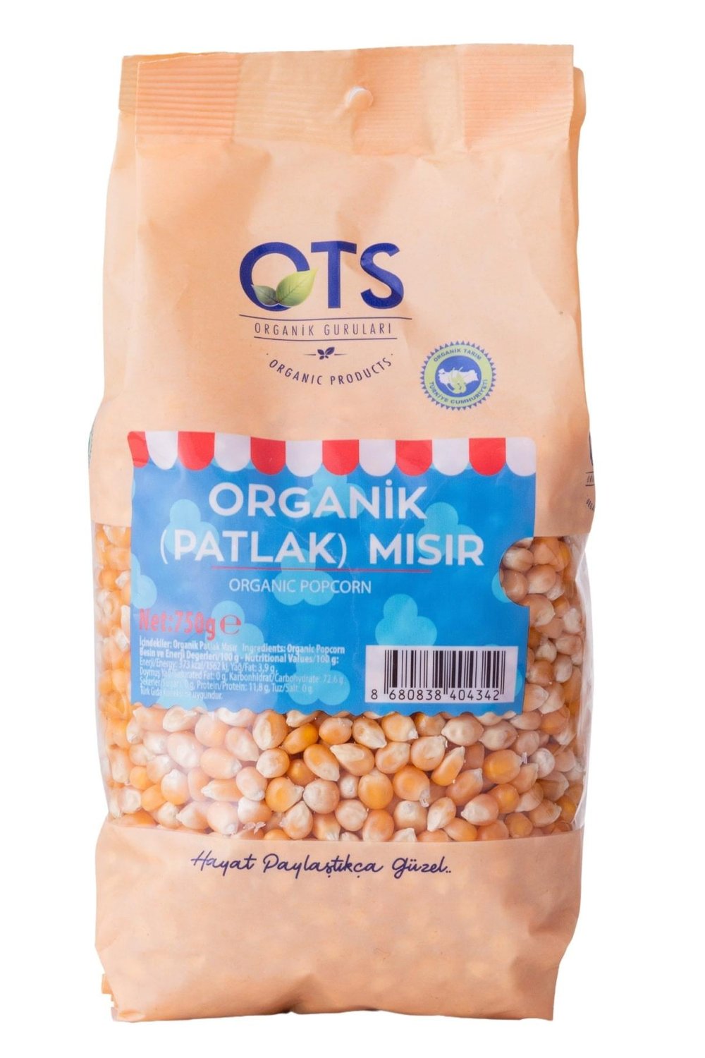 Organik Popcorn 750 G