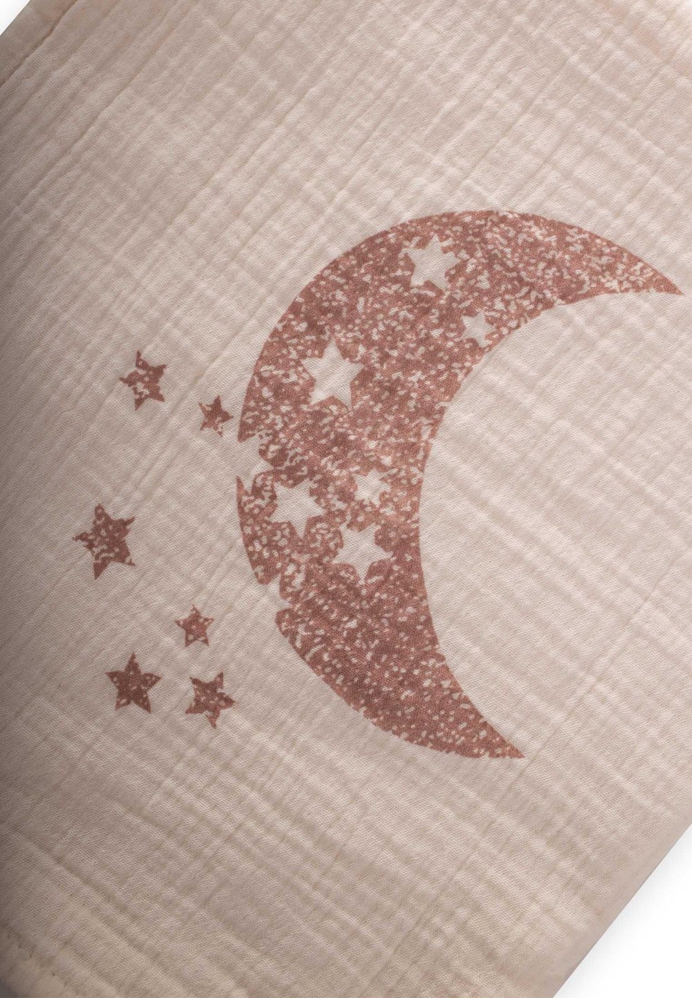 Ay Baskılı Naturel Battaniye 90X100 Cm Bakır Baskılı