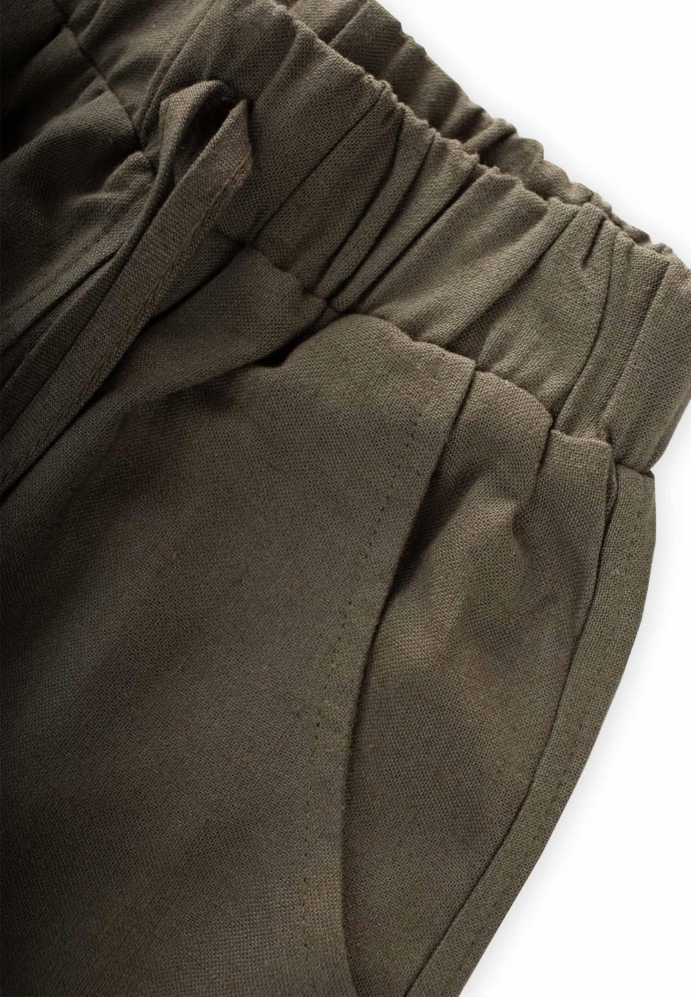 Sarh Keten Şort 2-9 Yaş Haki Yeşil