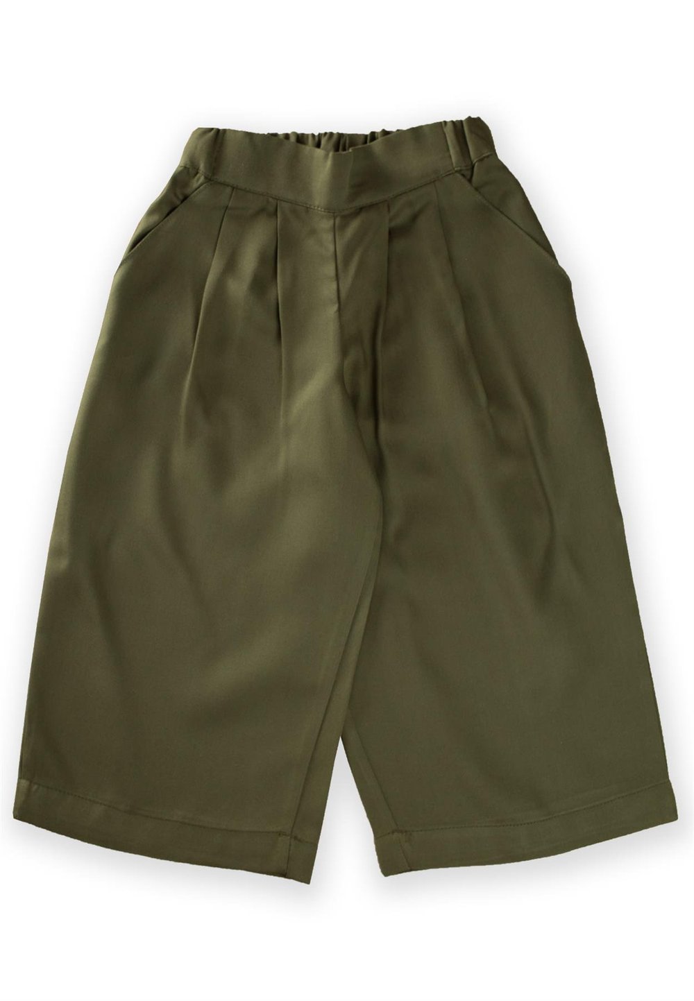 Pileli Bol Pantolon 2-7 Yaş HAKİ YEŞİL