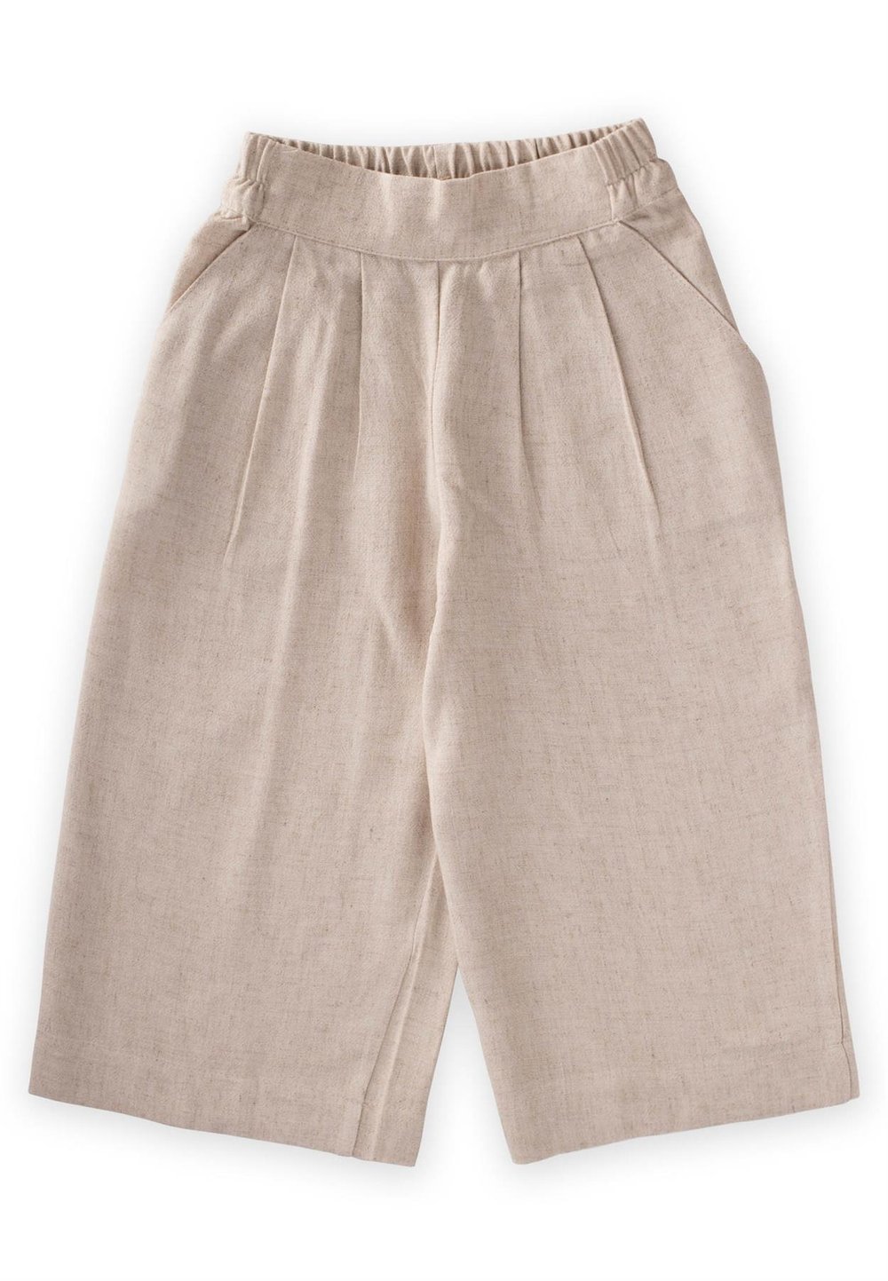 Pileli Bol Pantolon 2-7 Yaş NATUREL