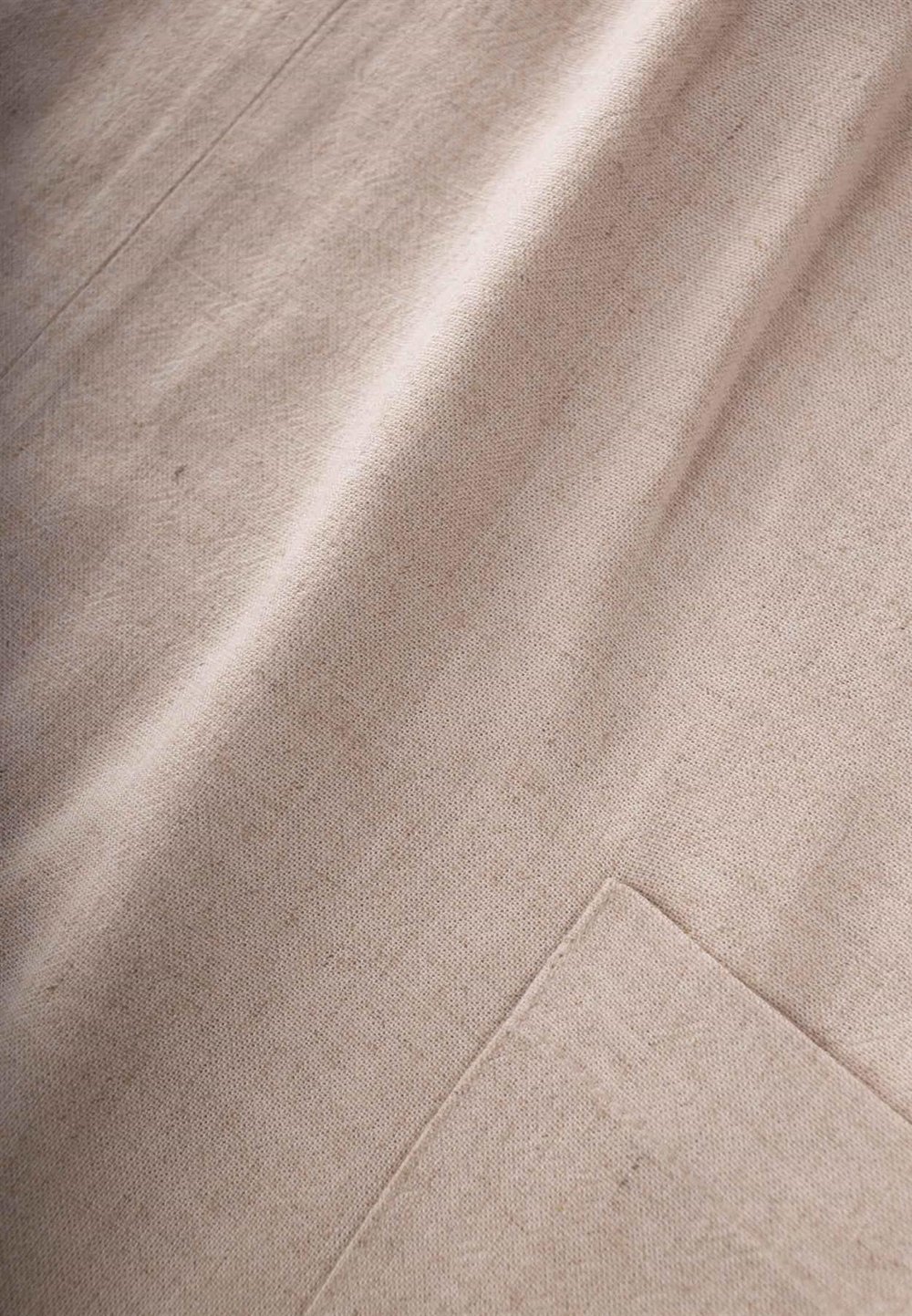 Bilezik Yaka Keten Yanı Cepli Elbise 2-7 Yaş Naturel