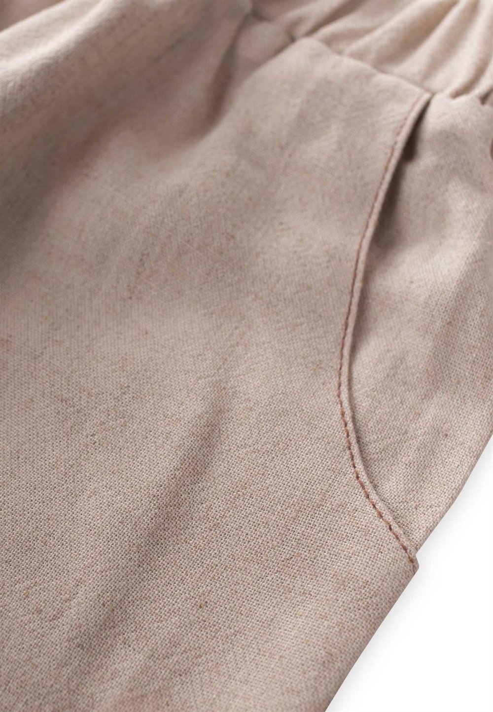 Keten Paçası Lastikli Kargo Pantolon 2-7 Yaş NATUREL