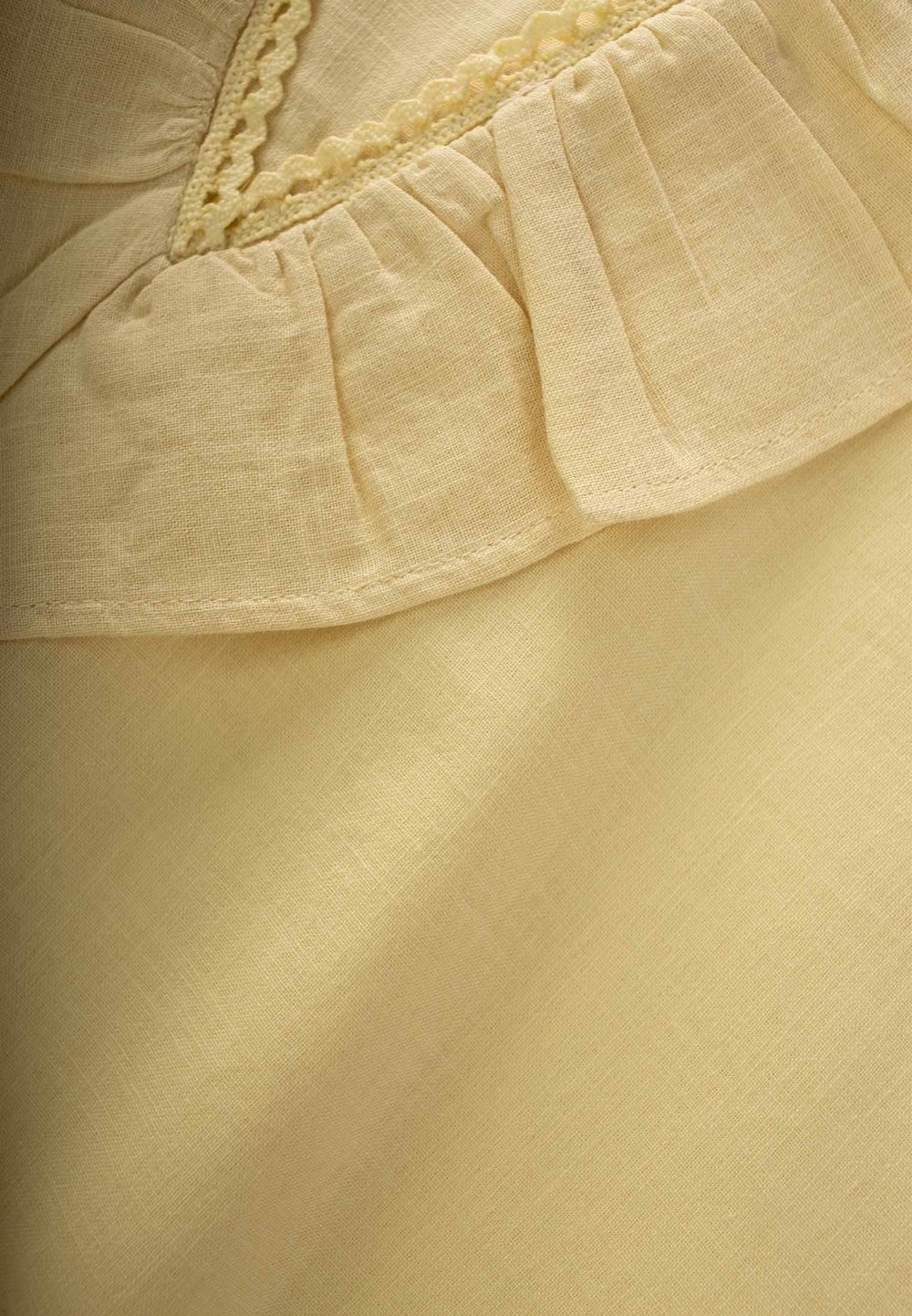 Etek Ucu Ve Arkası Dantelli Elbise 2-7 Yaş SARI