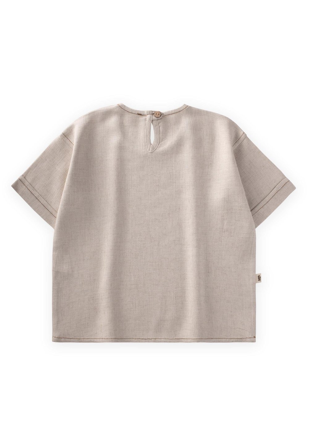 Güneş Nakışlı Keten Bluz 2-7 Yaş Naturel