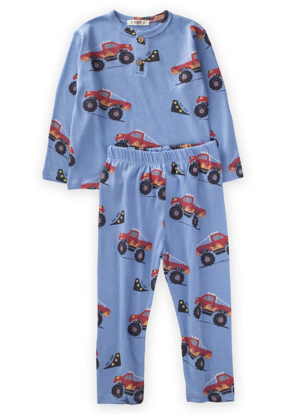 Desenli Pijama Takım 1-5 Yaş Mavi