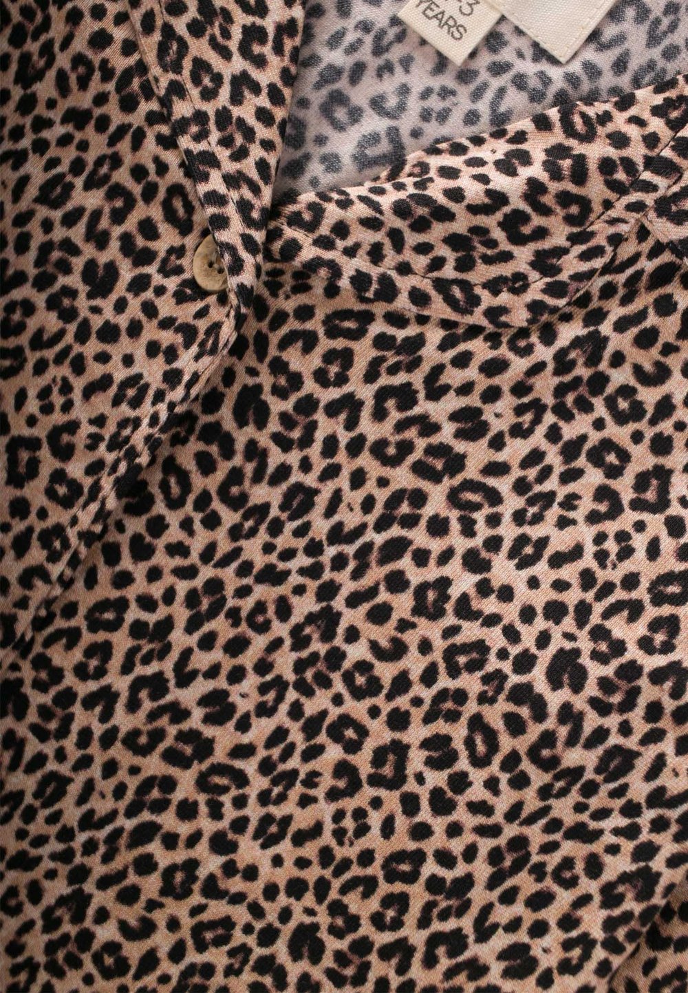 Dökümlü Gömlek Yaka Pijama Takım 8-12 Yaş Leopar Desen