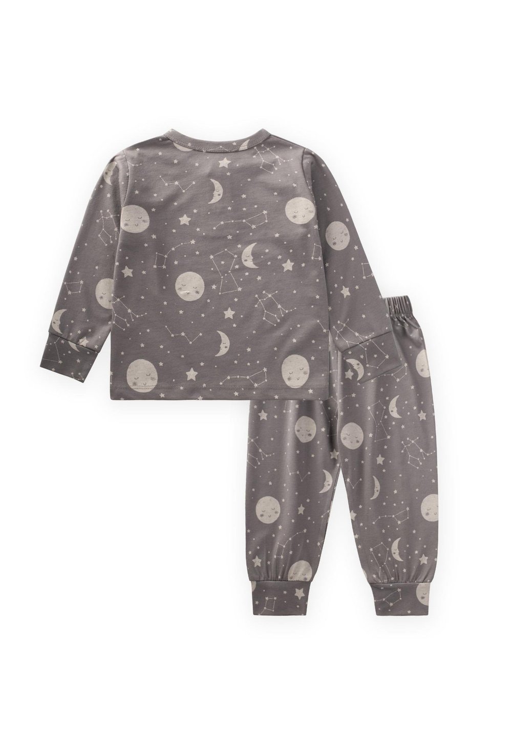 Baskılı Pijama Takım 1-8 Yaş Gri