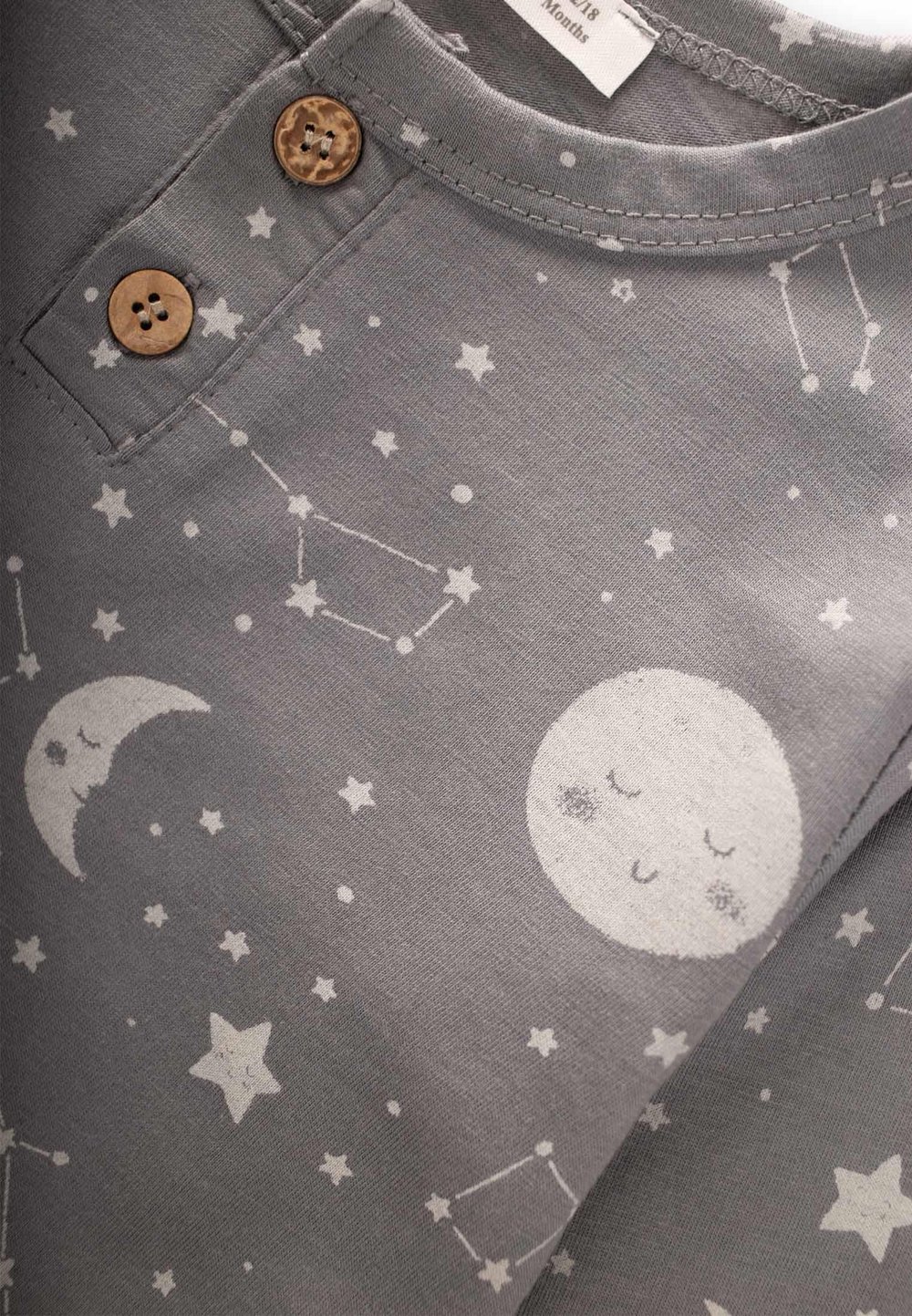 Baskılı Pijama Takım 1-8 Yaş Gri