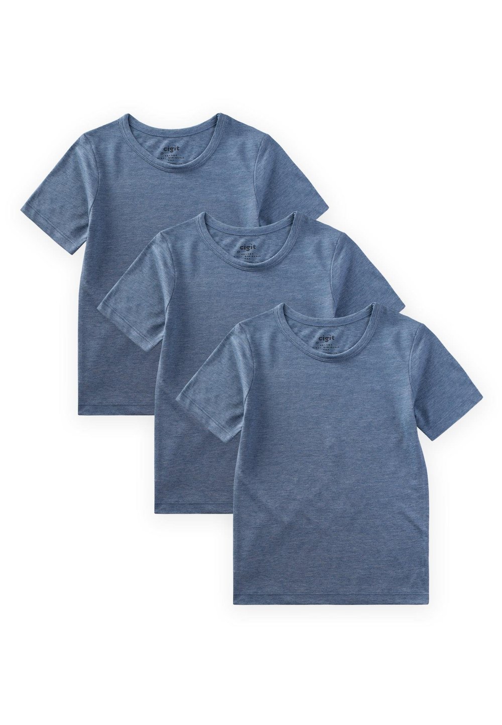 Kısa Kollu Üçlü Erkek Atlet 2-9 Yaş MAVİ