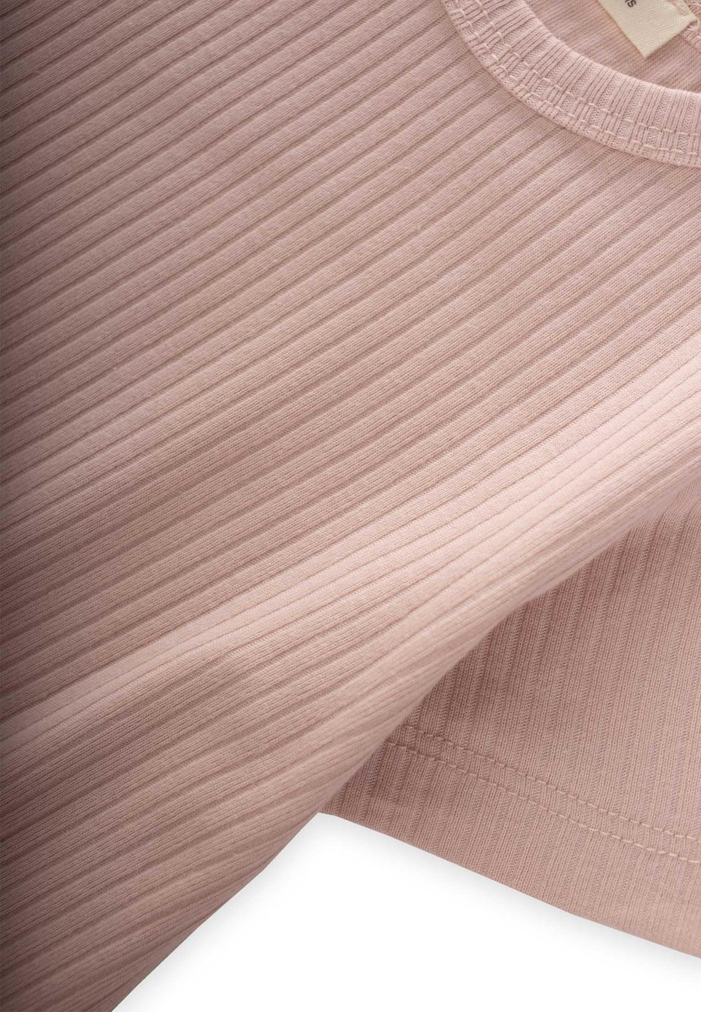 Basic Fitilli T-Shırt 1-5 Yaş PUDRA PEMBE