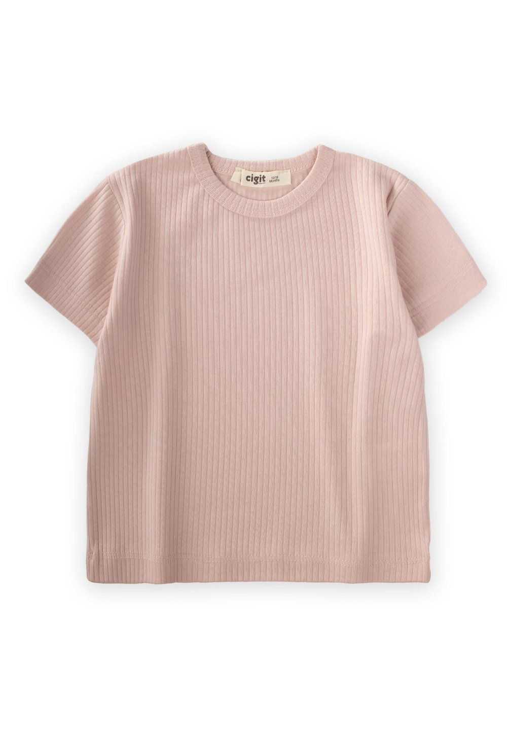 Basic Fitilli T-Shırt 1-5 Yaş PUDRA PEMBE