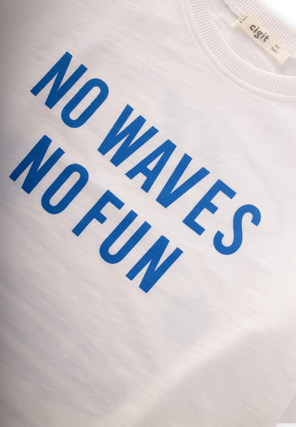 Ön Arka Baskılı T-Shırt 8-12 Yaş Kırık Beyaz