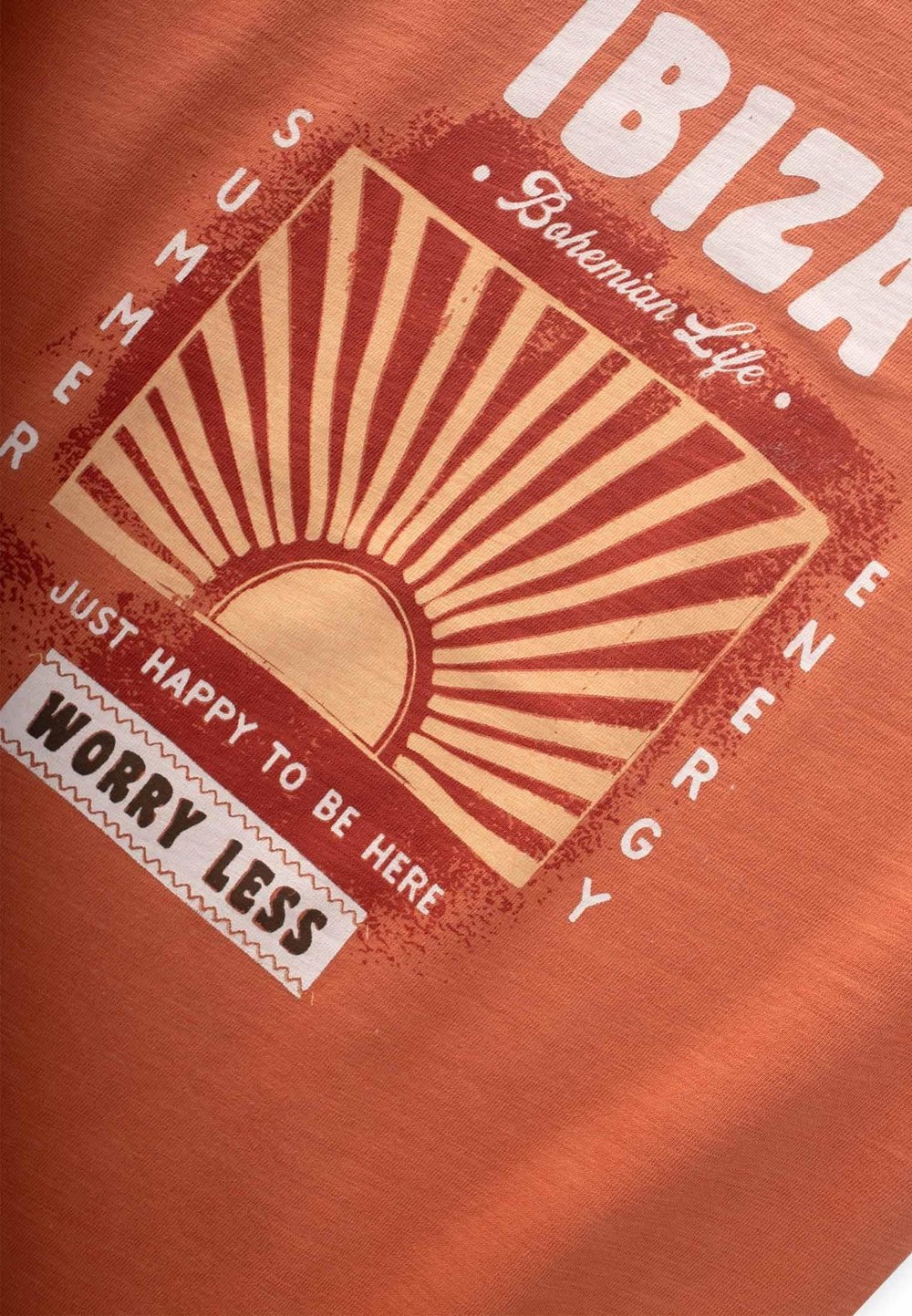 İbiza Baskılı T-Shırt 8-12 Yaş Oranj