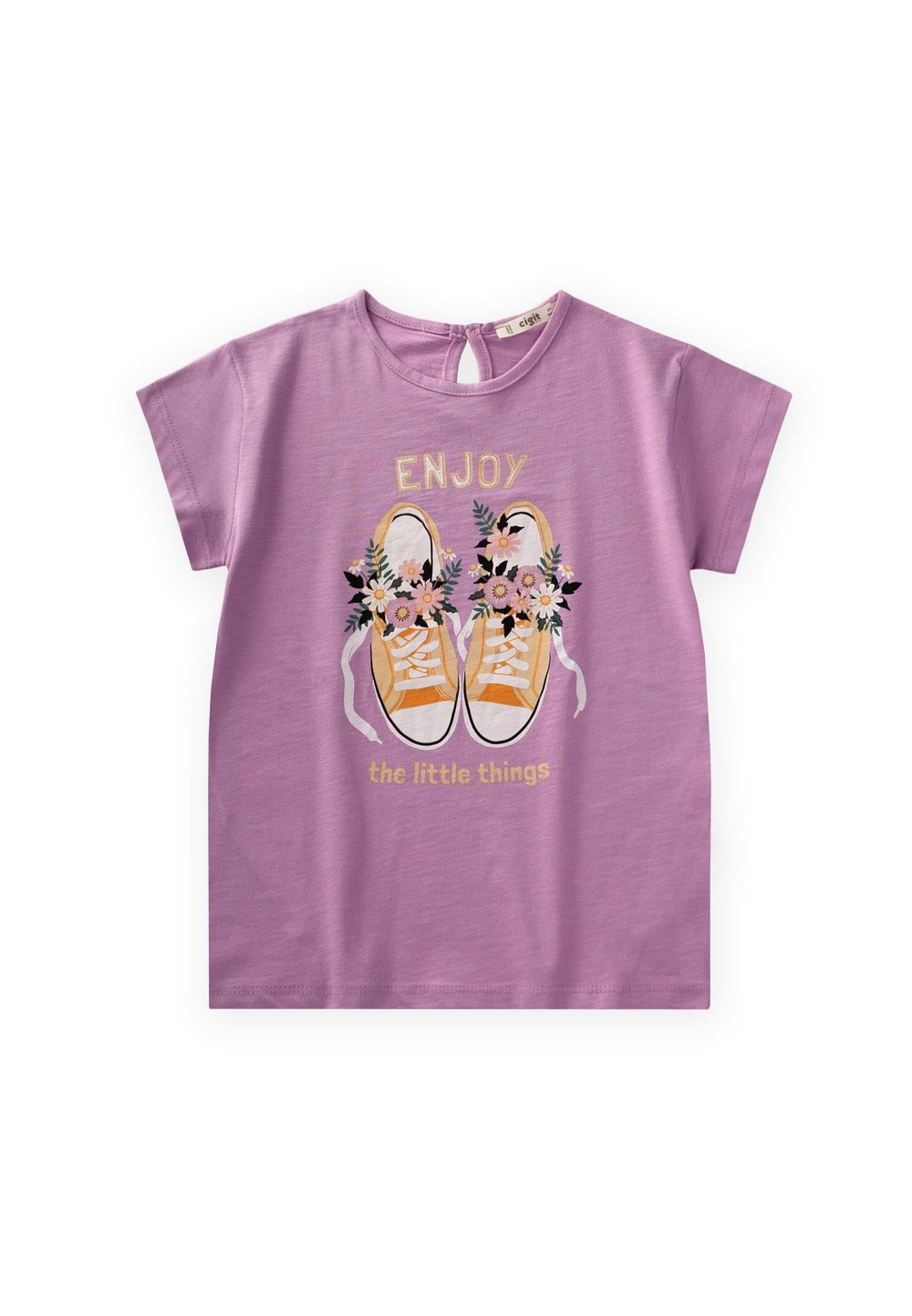 Baskılı T-Shırt 8-12 Yaş Lila