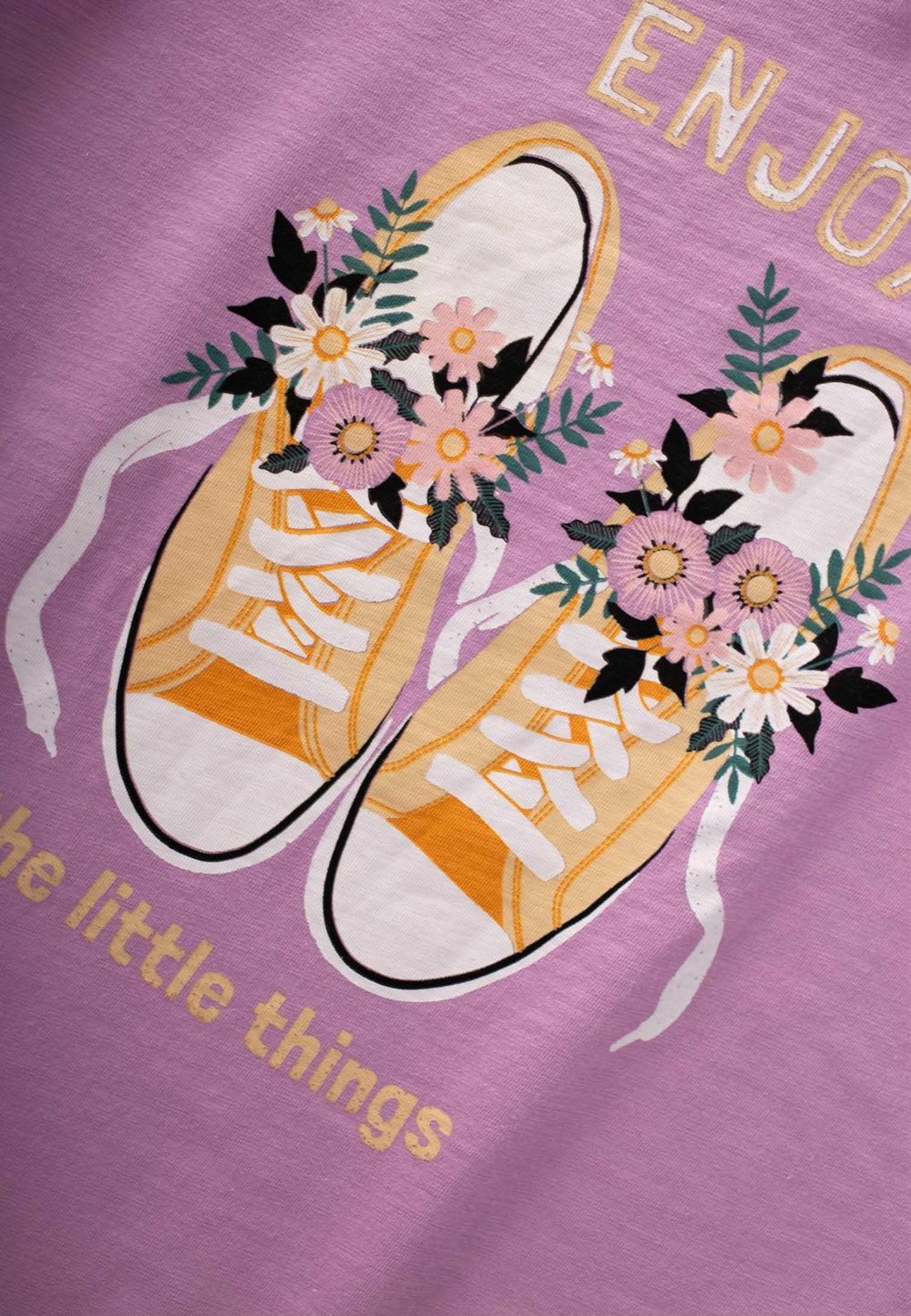 Baskılı T-Shırt 8-12 Yaş Lila