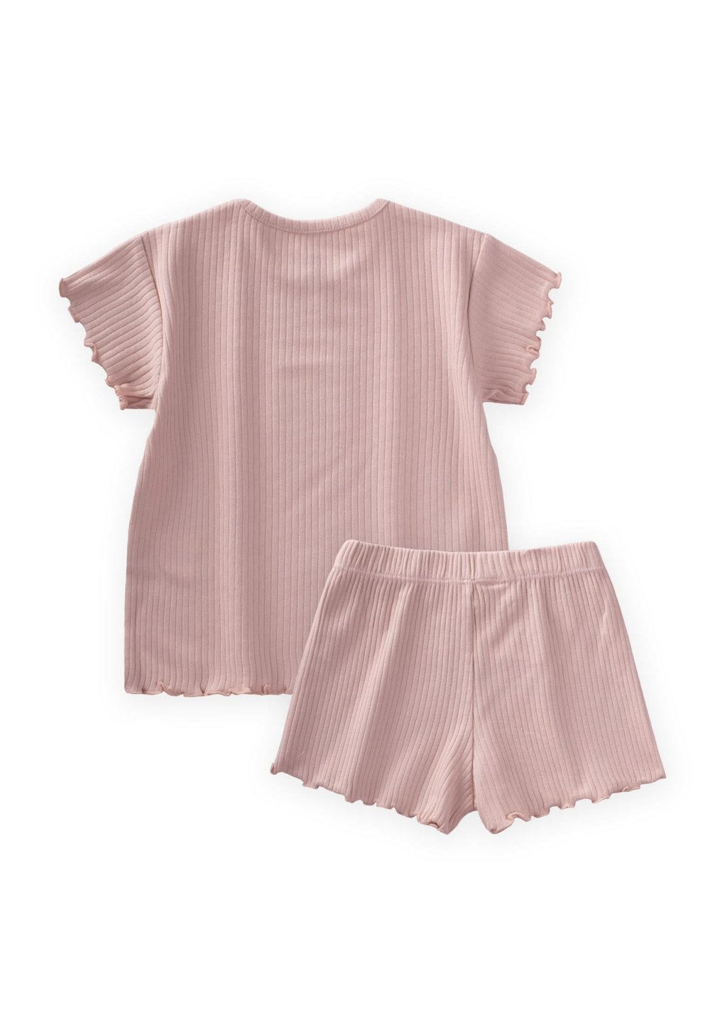 Fitilli Şortlu Takım 1-7 Yaş Pudra Pembe