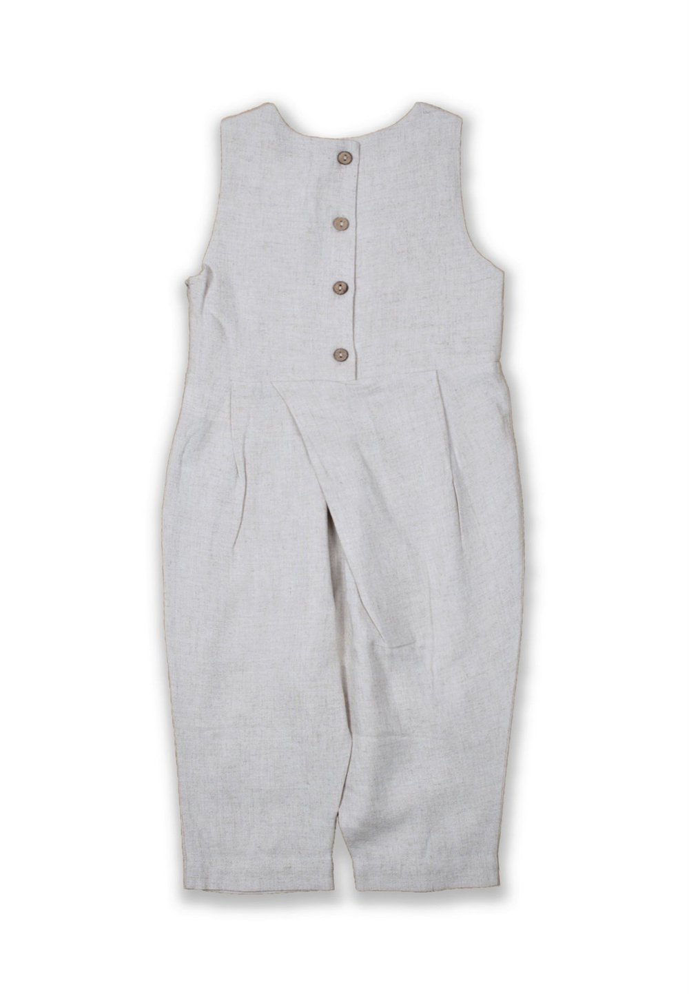 Sarh Pileli Keten Tulum 2-6 Yaş Naturel