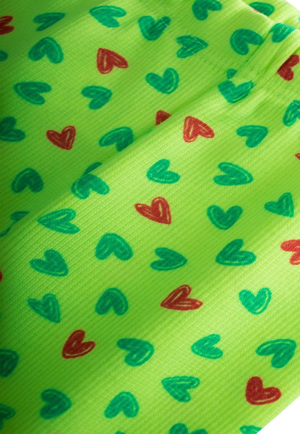 Neon Mevsimlik Tayt 0-5 Yaş YEŞİL KALPLİ