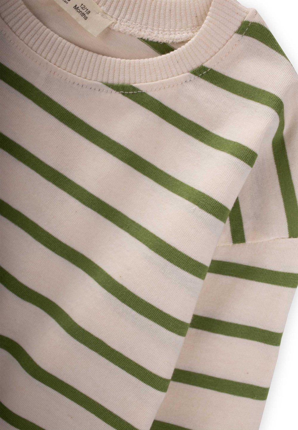Çizgili Mevsimlik T-Shırt 1-10 Yaş Yağ Yeşili