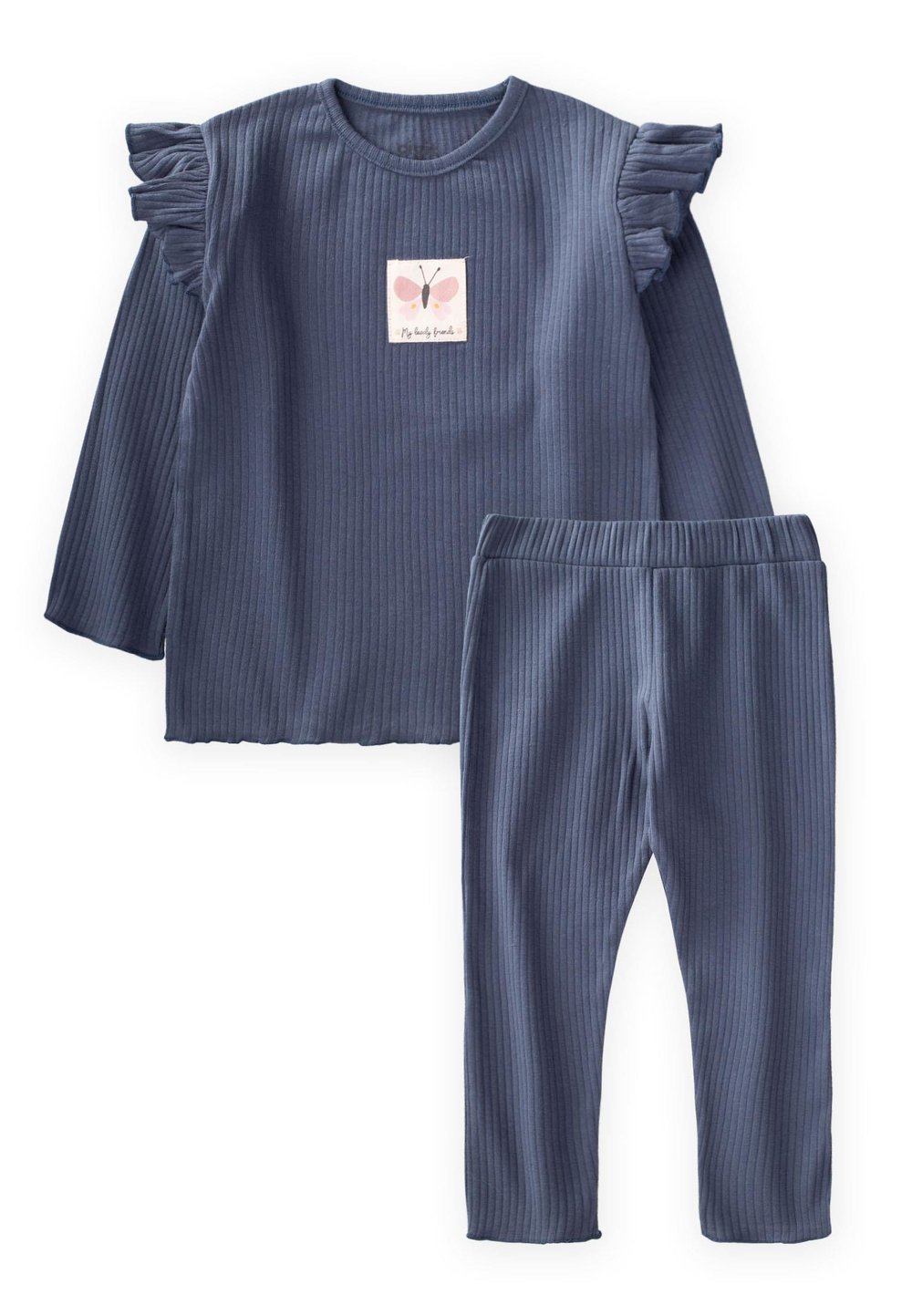 Etiket Detaylı Mevsimlik Kız Takım 1-10 Yaş Lacivert