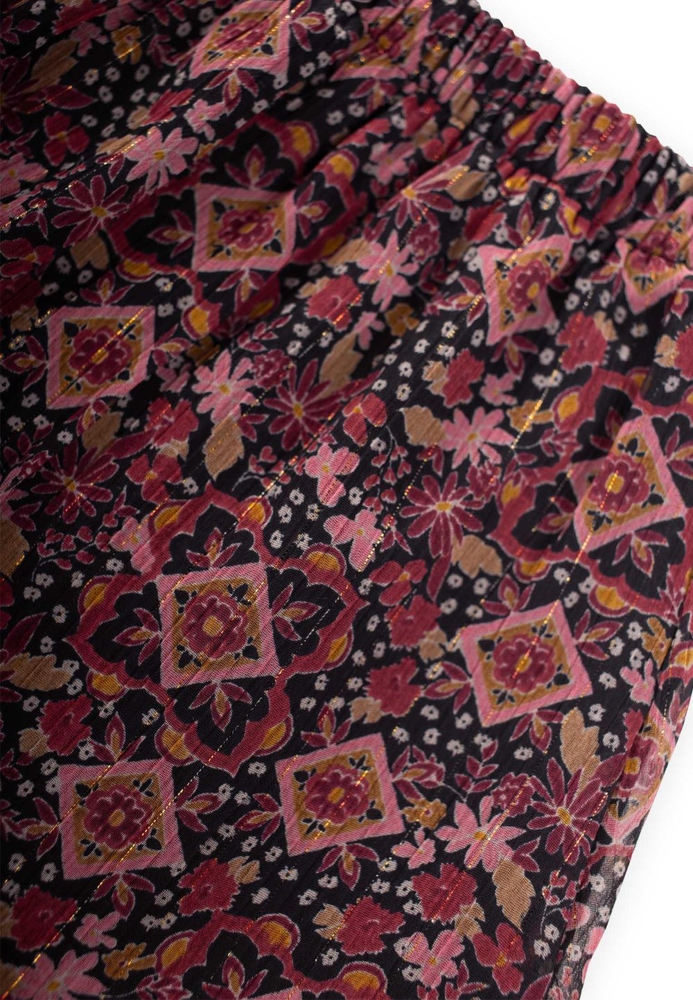 Desenli Şifon Mevsimlik Kız Etek 1-8 Yaş SİYAH