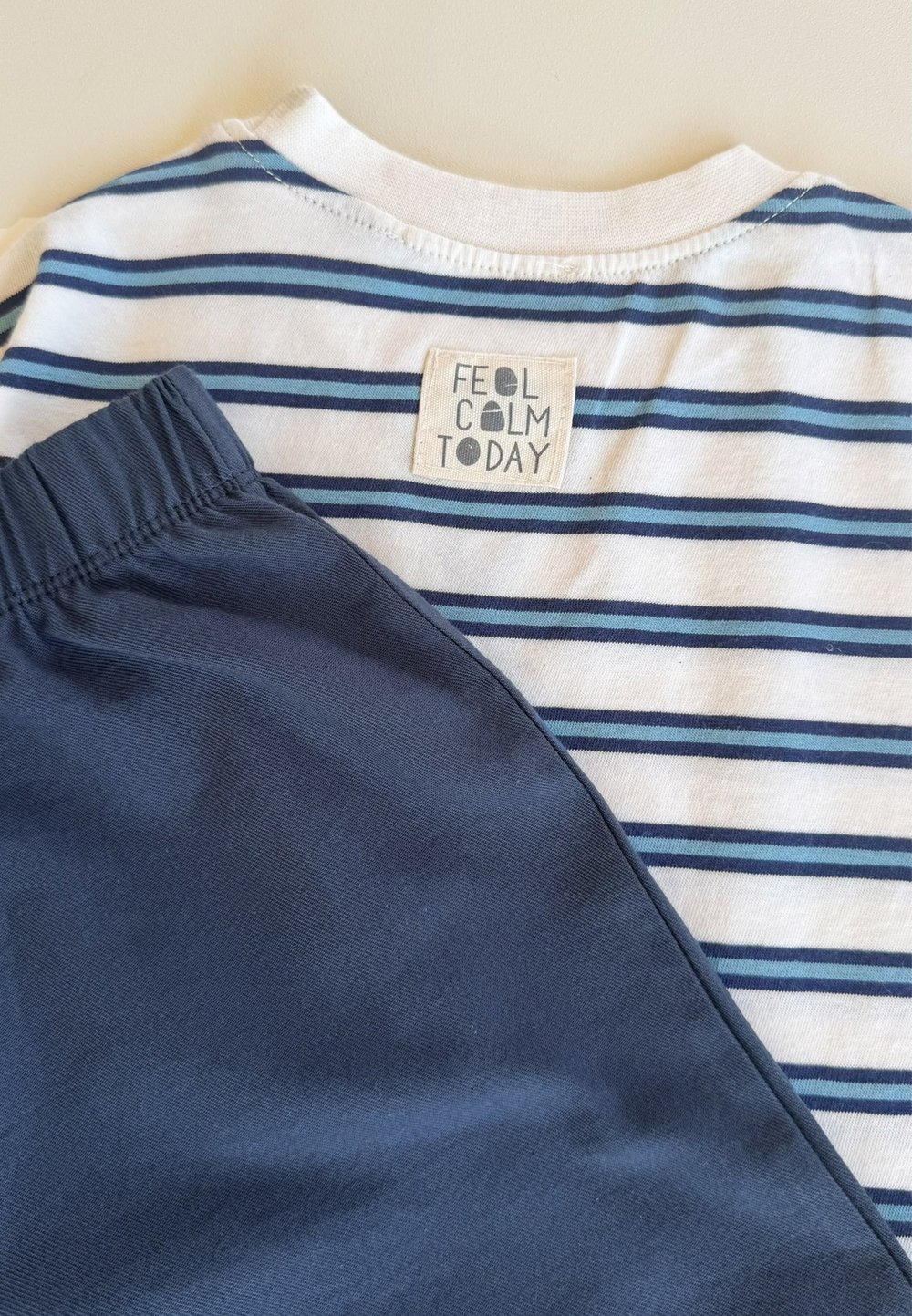Oversize Mevsimlik Geniş Kesim Pantolon Takım 2-10 Lacivert Çizgili