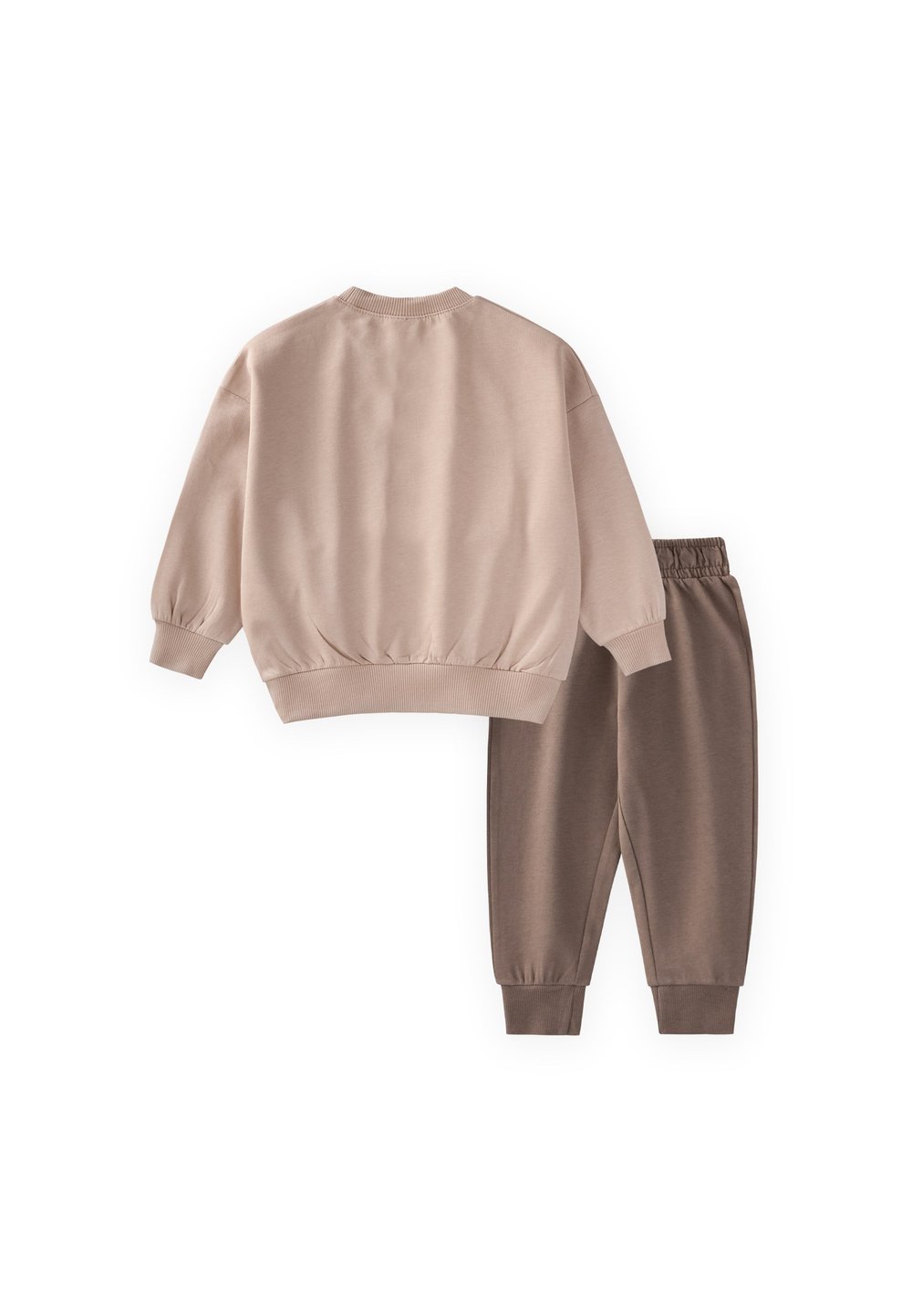 Aplikeli Mevsimlik Sweatshirt Takım 1-7 Yaş Bej