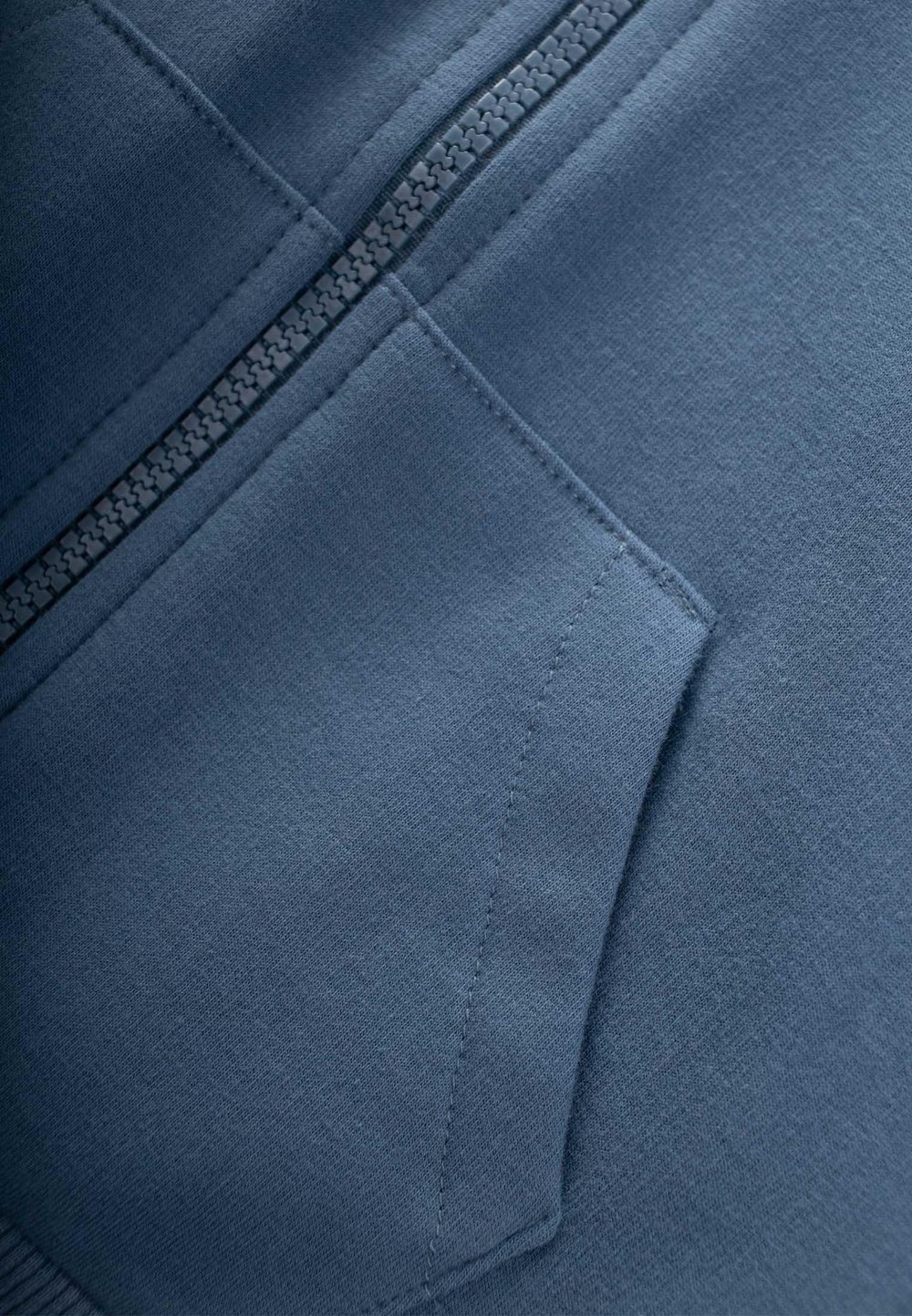 Kapşonlu Fermuarlı Hırka 1-14 Yaş İNDİGO MAVİ