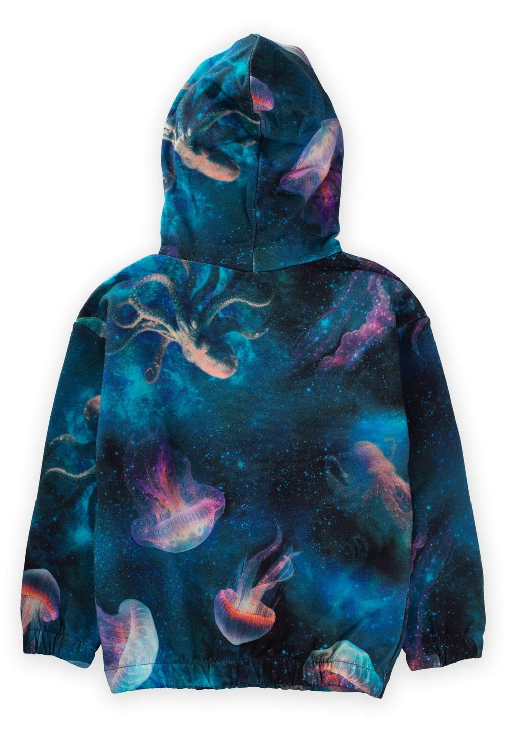 Desenli Kapşonlu Sweatshırt 3-10 Yaş MAVİ