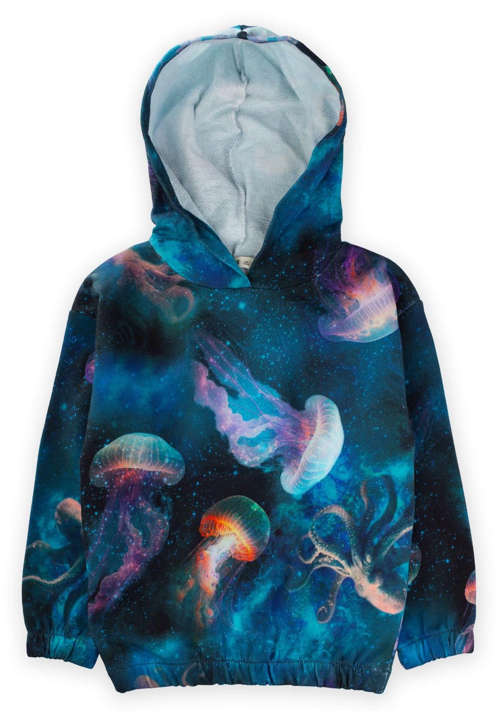 Desenli Kapşonlu Sweatshırt 3-10 Yaş MAVİ