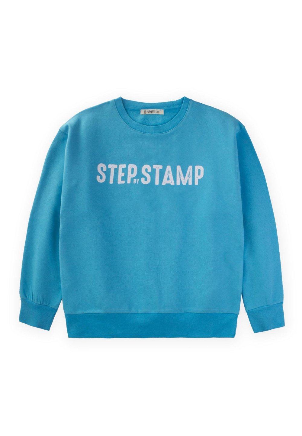Step By Stamp Baskılı Sweatshırt 9-14 Yaş MAVİ