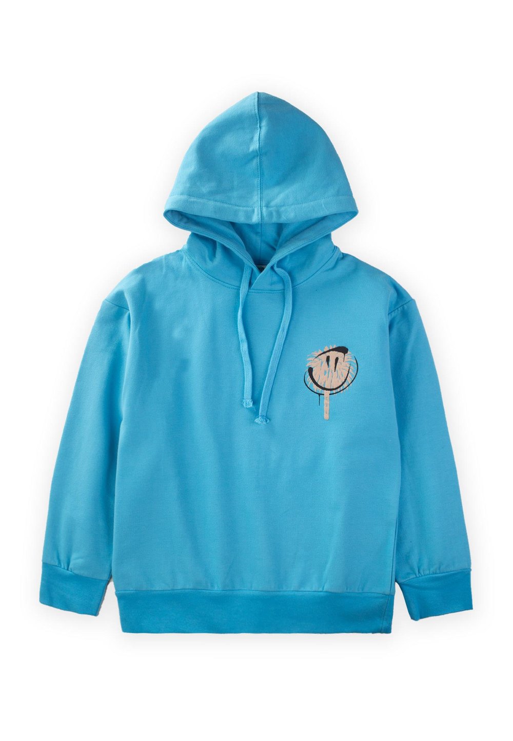 Face Palm Baskılı Kapşonlu Sweatshırt 9-14 Yaş MAVİ