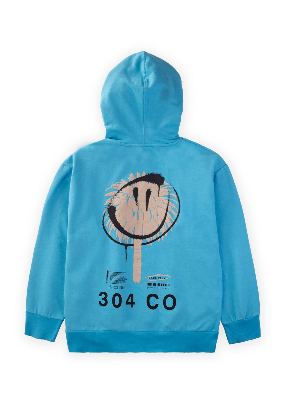 Face Palm Baskılı Kapşonlu Sweatshırt 9-14 Yaş MAVİ