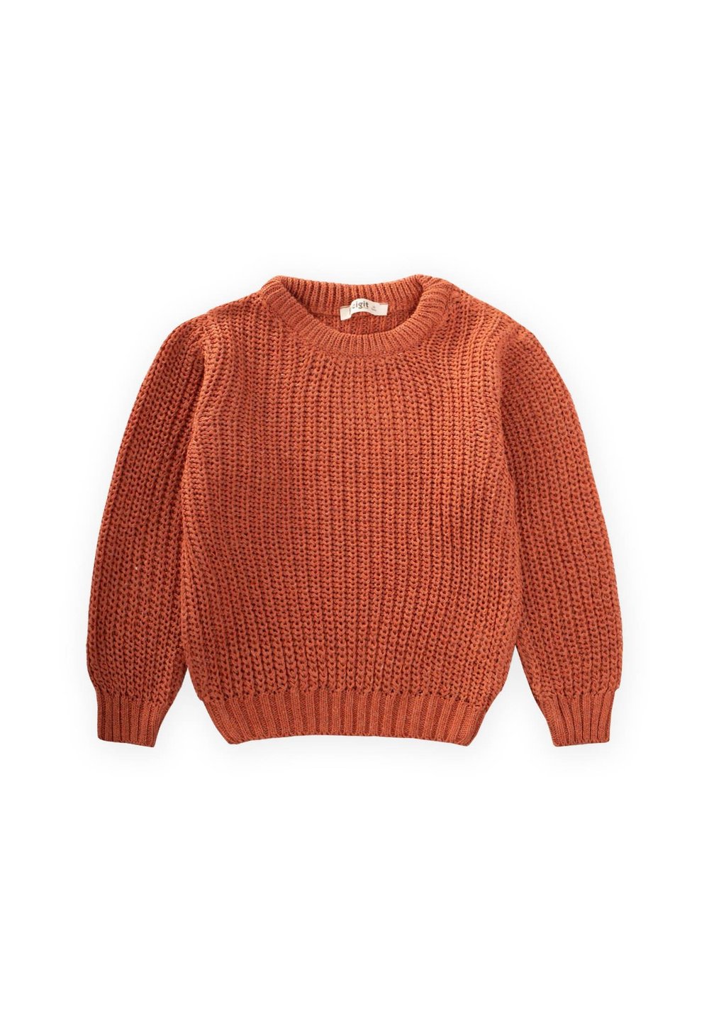 Bisiklet Yaka Selanik Triko Kazak 2-8 Yaş Kiremit